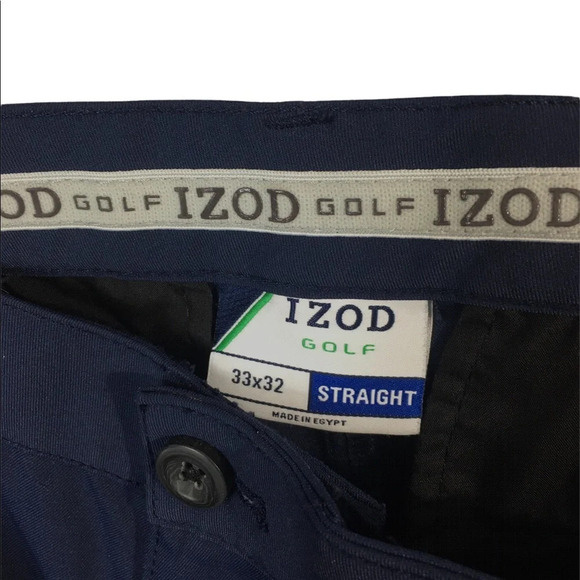 MJ495 Mens Izod Golf Straight Leg Performance Flat Front Chino Pants 33x32 - Picture 4 of 7